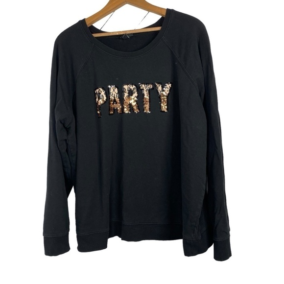 Torrid Black 'Party' Sequin Sweatshirt Size 2X - Picture 1 of 4